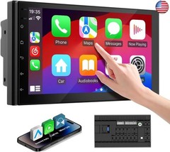 Double Din Car Stereo Radio with 7 inch HD Touchscreen, Wireless Apple Carplay