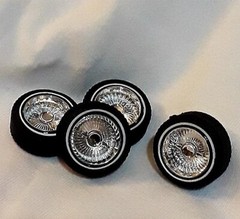 Hoppin Hydros 1/24 1/25 scale MCs CHROME Rims Wheels Tire Model Car LOWRIDER