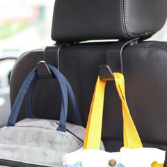4-Pack Black Plastic Car Seat Headrest Hooks with 360° Rotation, 55 Lb. Capacity