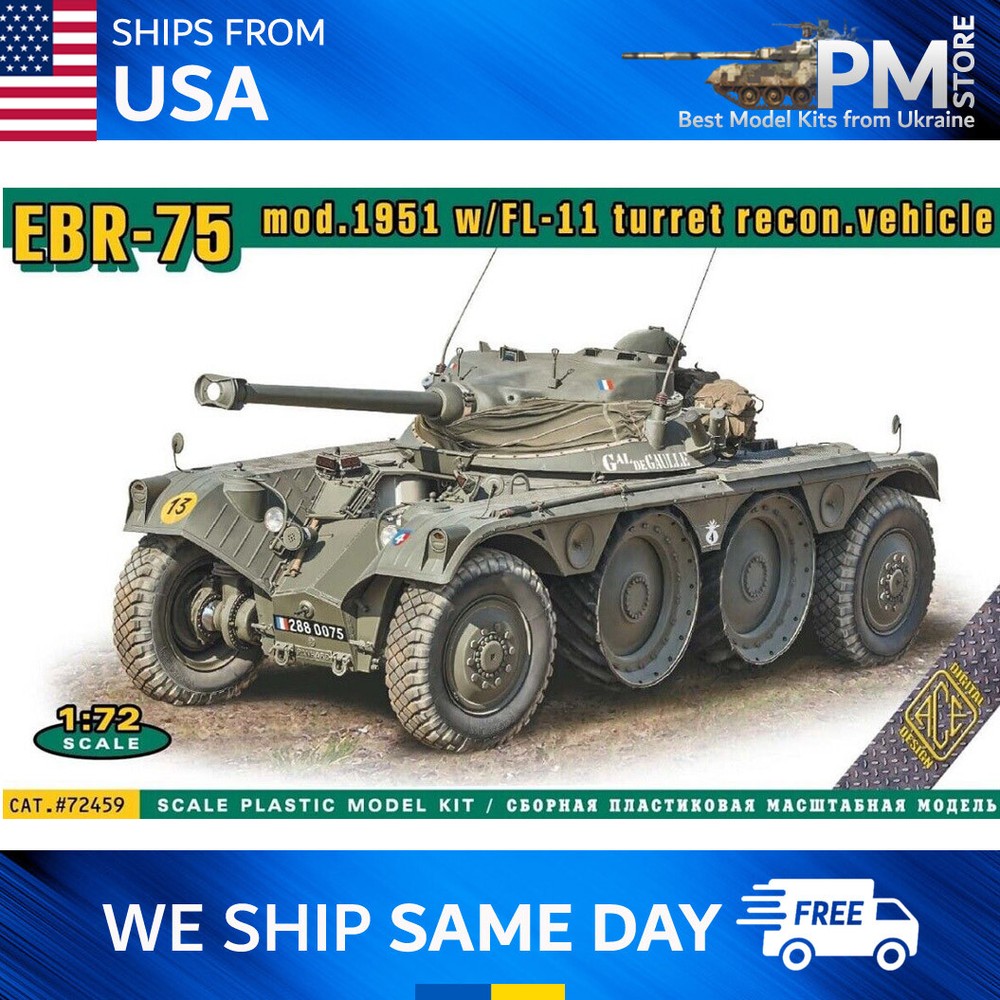 ACE 72459 EBR-75 mod.1951 w/FL-11 turret recon. Vehicle, scale model kit 1/72