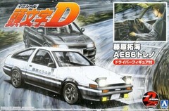 Aoshima 1/24 Model Car Kit Initial D Toyota Sprinter Trueno AE86 w/Takumi Figure