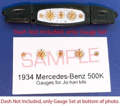 1934 MERCEDES BENZ 500 K GAUGE FACES for 1/25 JOHAN kits—PLEASE READ DESCRIPTION
