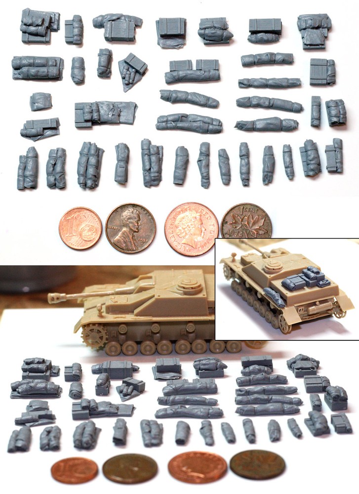 1/72 Scale Resin Tent, Tarp & Crates Stowage Set #2 – Value Gear