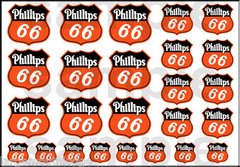 PEEL & STICK 1/2 3/8 1/4 INCH PHILLIPS 66 ORANGE 25 DECAL SHEET DIORAMA MODEL