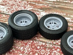 1/24 Scale: 15-inch “Chevoit Rebel” Resin Wheels W/ Wide Rear Tires