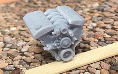 Resin Corvette LS3 engine for scale model cars, 1/24 1/25