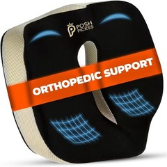 Posh Pickss Orthopedic Memory Foam Seat Cushion for Office, Travel and Home.