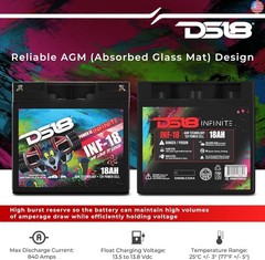 DS18 INF-18 18 AH 750 Watt AGM Power Cell 12 Volt Battery – Maintenance Free –