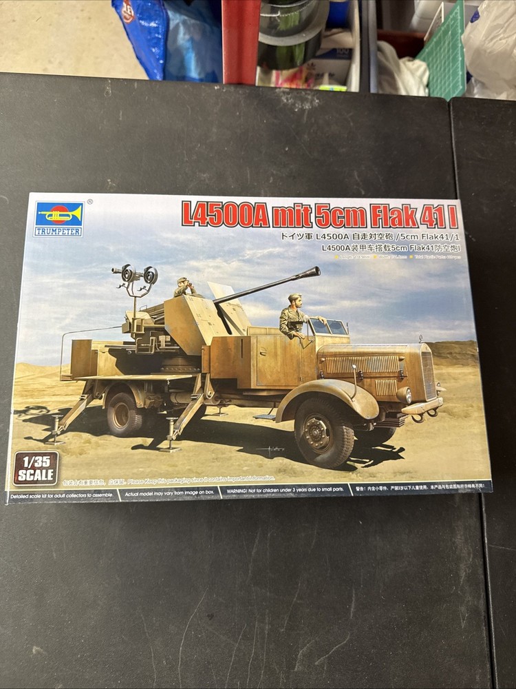 Trumpeter 1/35 L4500A Military Truck w/5cm Flak 41/1 Gun TRP9595