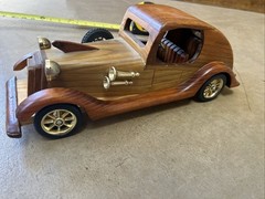 Vintage Wooden Hand Carved Classic Car 15″