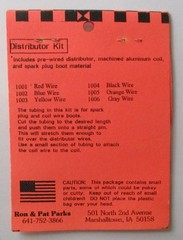 Red Wire Prewired Distributor 1:24 1:25 PART BY PARKS CAR MODEL ACCESSORY 1001
