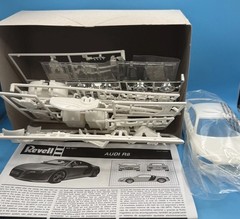 Revell Audi R8 Model Kit 1/24 Open Box. Everything Is There. White Color.