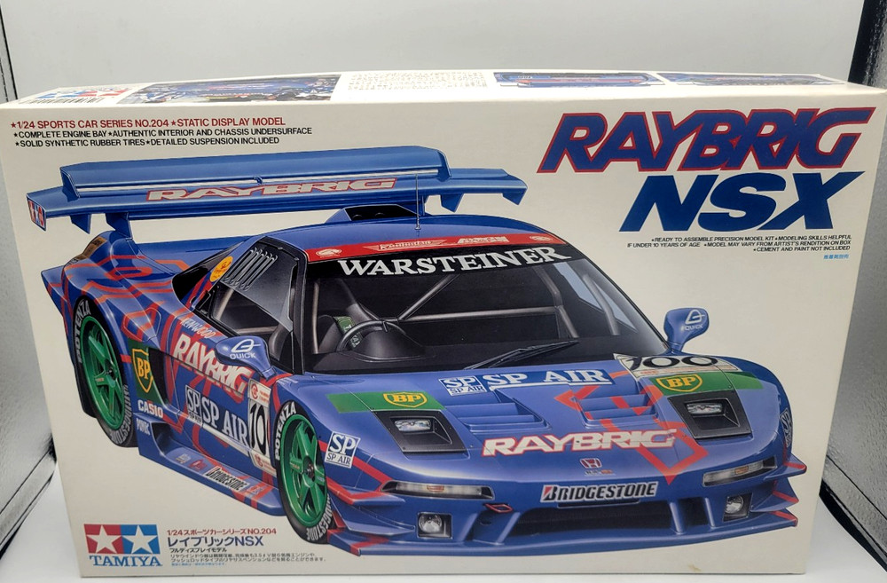 TAMIYA RAYBRIG NSX 1/24 SCALE SPORT CAR SERIES NO. 204 PLASTIC MODEL KIT