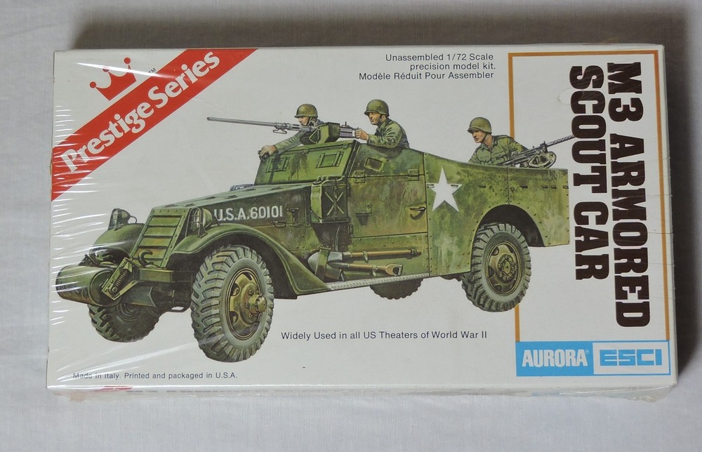 1/72 Aurora ESCI M3 Armored Scout Car 6207 Prestige Series New Sealed Free Ship