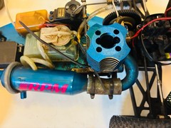Collectible model racer O.S. car with O.S. Max model engine – unknown condition