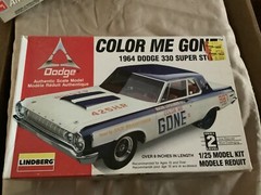 Lindberg ‘Color Me Gone’ 1964 Dodge 330 Super Sport vintage 1:25 Scale Model Kit