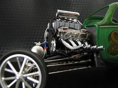 Hot Rod w Ford 1966 V8 Custom Built Dream Dragster Race Car Metal Body Model
