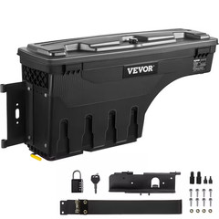 28 In. ABS Truck Bed Storage Box 6.6 Gal. Driver Side Truck Tool Box with Passwo