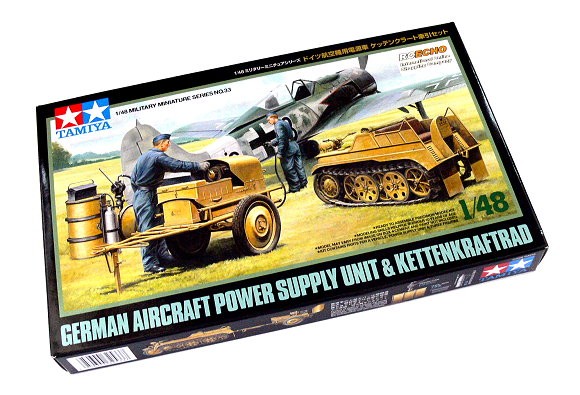 TAMIYA Military Model 1/48 Aircraft Power Supply Unit & Kettenkraftrad 32533