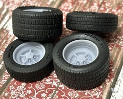 1/24 Scale: 15-inch “1969 Dodge Dart GTS” Resin Wheels W/ Wide Rear Tires