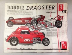 Vintage Parts – AMT Double Dragster Kit Instruction Sheet – c. 1963