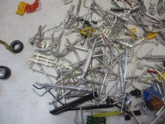 Large Plastic Model Parts Lot with Chrome and Exhaust Pipes