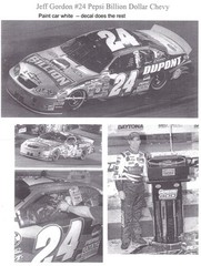 #24 Jeff Gordon Billion Dollar Chevy 1/24th Scale NASCAR Waterslide Decals