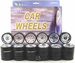 6 Set of Chrome Spoke Rims for 1:24 Scale Cars – Fits Brands