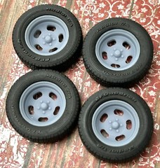 1/24 Scale: 15-inch “Five Slot Mags” Resin model car wheels/tires, 1/25