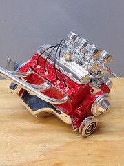 Vintage Monogram Pontiac V8 1/8 Scale Engine Big Deuce Wired Complete