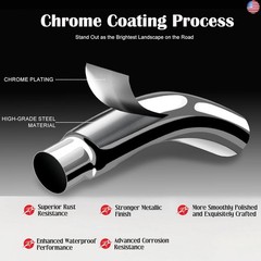 4 Inch Exhaust Elbow Tip with a Clamp, Chrome Structure,4” Inlet 5” Outlet