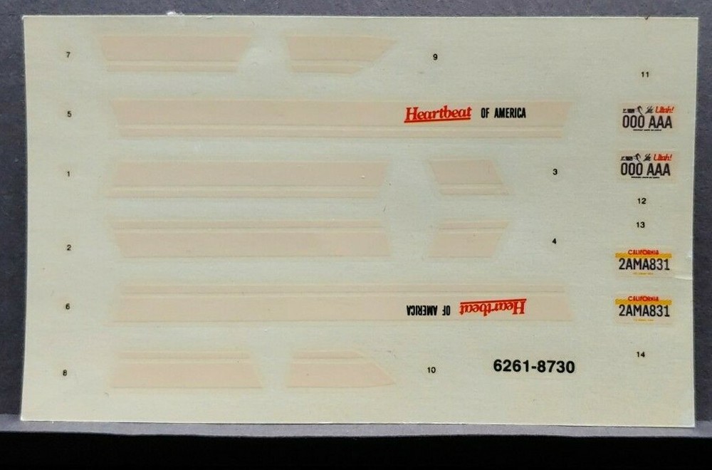 MPC/Ertl | No. 6261 | 1:25 2 N 1 CHEVROLET BERETTA GT Decals