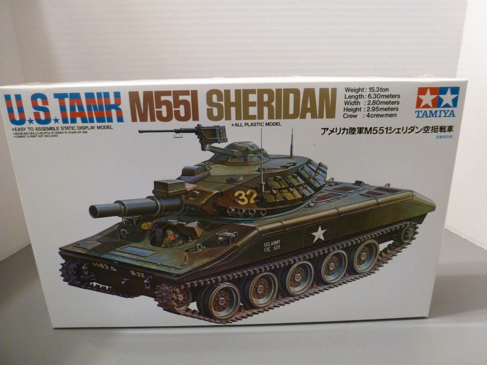 TAMIYA 1/35 U.S ARMY M551 SHERDIAN #8954 VIETNAM WAR + EXTRA’S