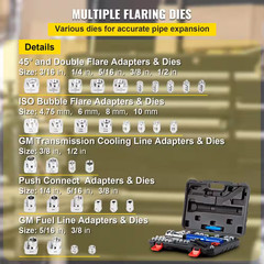 Hydraulic Flaring Tool Kit, 32 PCS 45° Double/Brake Repair Brake Flaring Tools,