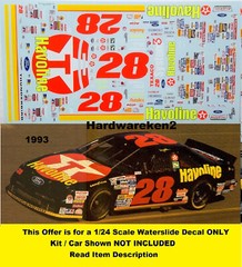 NASCAR DECAL #28 HAVOLINE 1993 FORD THUNDERBIRD DAVEY ALLISON 1/24
