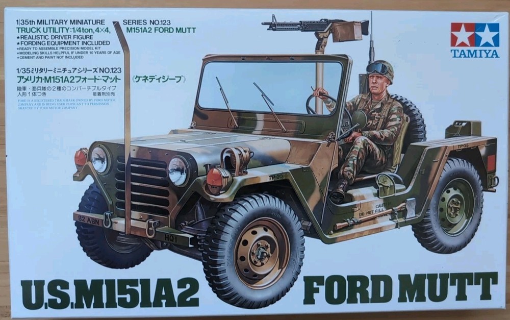 TAMIYA 35123 MILITARY MINIATURE US M151A2 FORD MUTT TruckUtility 1/4 Ton 4×4 Kit