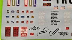 GMC Astro 95 1/25 Decal Sheet Michigan License Plate 1976 Semi 8 x 6 Inches