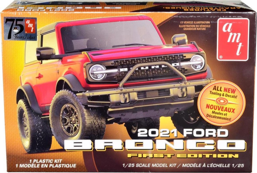 2021 Ford Bronco First Edition 1/25 Scale Skill 2 Model Kit by AMT AMT1343M