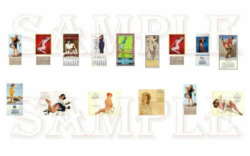 Vintage Pin Up Calendars 1:24, 1:25 Diorama Garage, Work Shop, Rat Rod