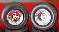 NEW TIRES 2 (G/Y WIDE “RED RING ” DRAG RACING SLICKS & 2 FRONT & 4 WHEES L1/25