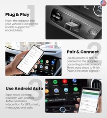 ByteWave Android Auto Wireless Adapter, 2025 NFC & Bluetooth 5.3 Convert