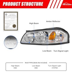 for 2006 2007 2008 2009 2010 2011 A-Chrome Housing Amber Reflector Clear Lens