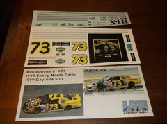 Ken Bouchard #73 1999 THREE STOOGES BEER Chevy 1/24th scale decals LoboGraphix