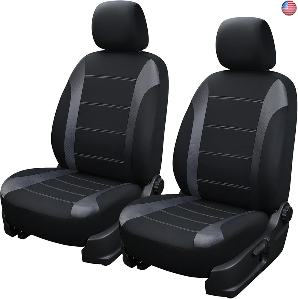 Champlus Car Seat Covers, Carbon Fibre and Durable Breathable Mesh 2 Front