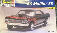 Revell Monogram ’66 Malibu SS Chevy 1:24 Unassembled Kit Decals 85-2219 Skill 2