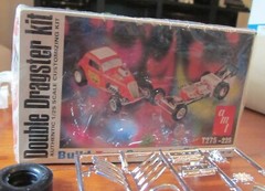 AMT Double Dragster Kit #T275 Fiat Rail Drag Late-’60s Psychadelic Art Box