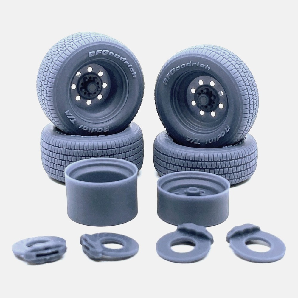 1/24 Resin 15 inch Weld Draglite Wheels, BFGoodrich Radial T/A Tires, and Brakes