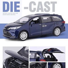 1:24 Sienna Granvia MPV Diecast Metal Alloy Toy Car Model with Sound & Light Sim