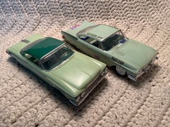 Lot Of 2 Vintage Johan 1961 Rare Green Mopar Car Models Plymouth & Dodge Coupes