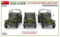 Miniart 1/35 G7107 w/CREW 1,5t 4X4 CARGO TRUCK w/METAL BODY #35383 📌USA📌Sealed